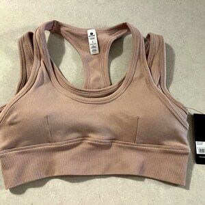 NWT 90 degree by reflex sports bra seamless rib sorelle bra Size large blush